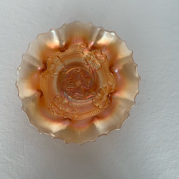 Vintage Marigold Carnival Glass Ruffle Bowl - Picture 1 of 4
